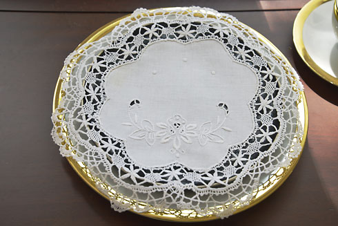 Southern Hearts Cluny Lace Round Doily. 11" Round. ( 6 pieces)